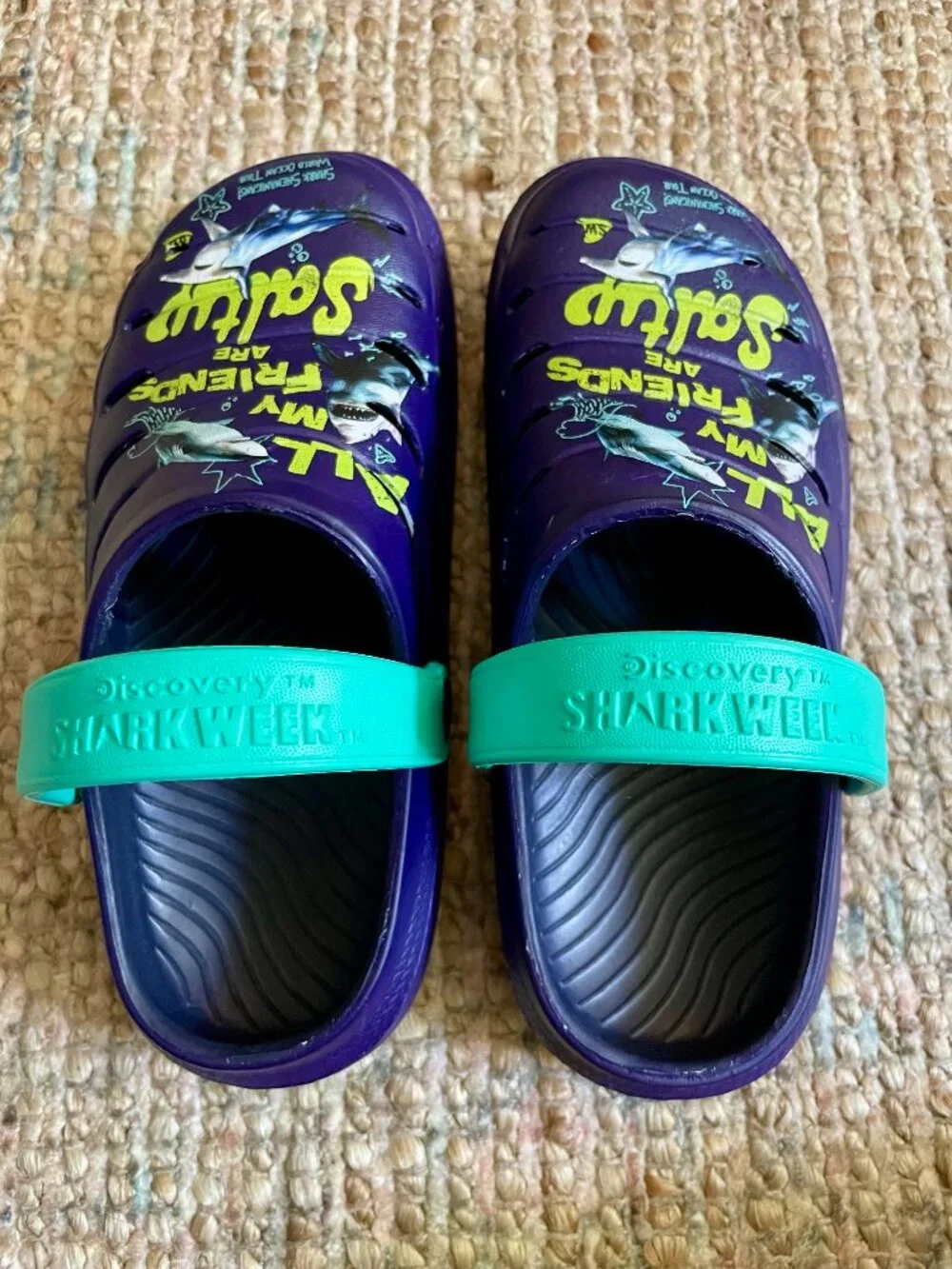 Kids Rugged Shark x Discovery Shark Week Molded EVA Clogs 2 Pair Lot 13 NWOT